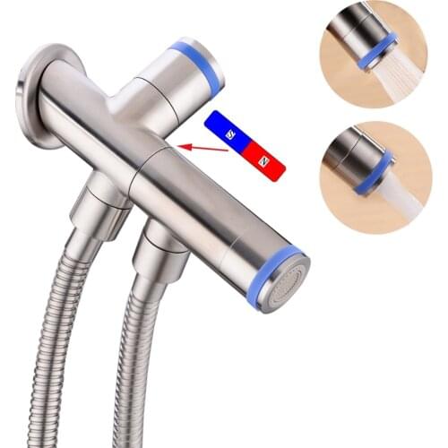 NEW Stainless Steel 2 Function Handheld Bidet Sprayer Douche kit magnetic force Holder 02-012