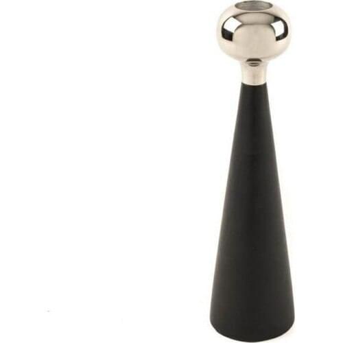 Mikasa Moor Black Silver Candle Holder 22 cm