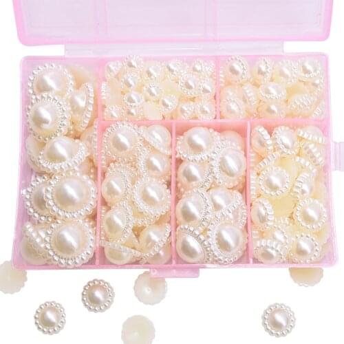 9/11/13/15/17/19mm Imitation Pearls Half Round Flatback Beads for Clothing Sewing Loose Pearl Beads DIY Craft Nail Art Decorates