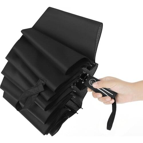 12K Strong Umbrellas Rainy Sunny Full Automatic Women Men 3 Folding Light and Durable Parasol Creative Gift