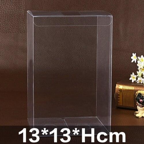 13*13*Hcm Clear Square Wedding Favor Gift Box PVC Transparent Party Candy Bags Chocolate Boxes Packaging Cake Soap Display Box