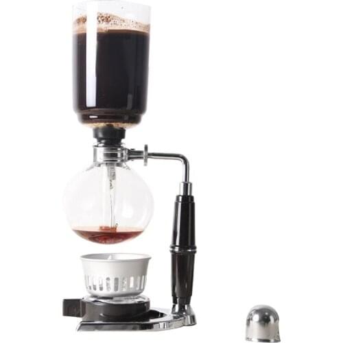Hand Siphon Coffee Maker Pot Vacuum Coffee Brewer Siphon Durable Heat-Resistant Glass Coffee Machine Filter for Home Kitchen Use