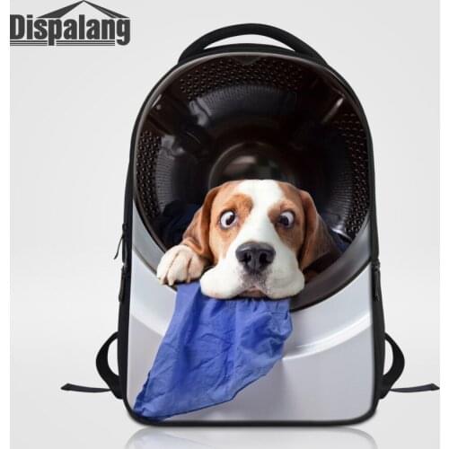 Dispalang Laptop Backpack Animal Dog Cat Print Oxford Business Travel Backpack Multifunction Large Capacity Computer School Bags