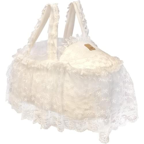 Sema Baby Fistolu Laced Luxury Newborn Baby Bed-Ecru