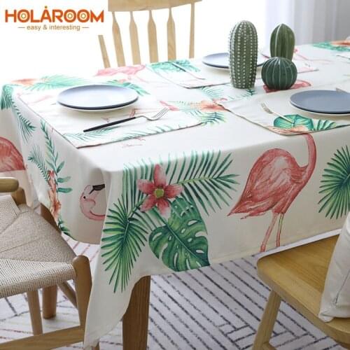 Nordic Table Cloths Modern Flamingo Printed Decorative Table Cloth Rectangle Tablecloth Party Banquet Dining Home Table Cover