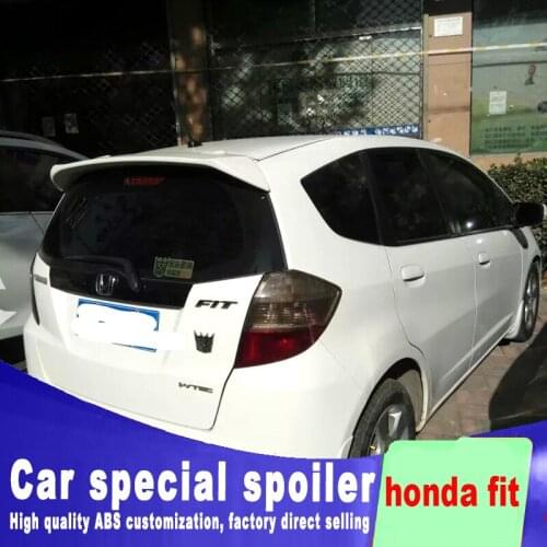 Best Original factory high quality ABS material spoiler for 2008 to 2013 honda fit rear window roof wing rear spoiler by primer