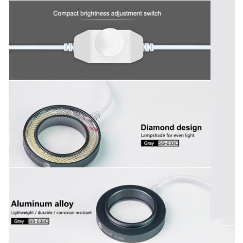 Sunshine SS-033C LED Dust mirror Microscope Light Source Integrated Ring Lamp 36 LED White Light Configuration dustproof lens