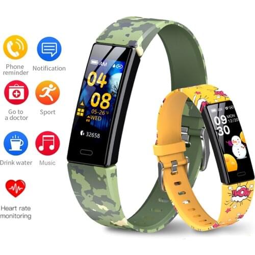 Smart Bracelet Heart Rate Sleep Monitoring Bluetooth Compatible Sports Pedometer Waterproof Adult Childrens Women Watch Gift
