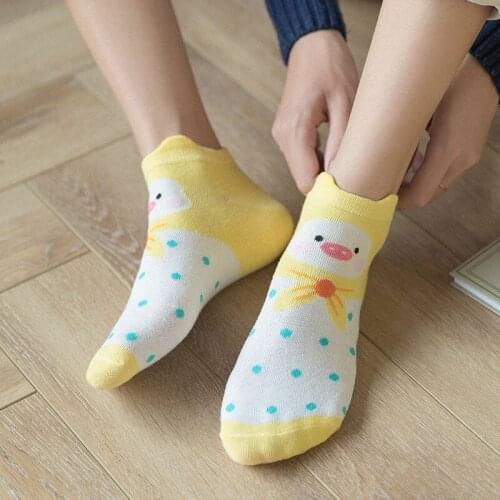 YZ-S-ZZ-0130 New socks womens socks cartoon cute little animals straight sock short sock trend cotton socks for 2021