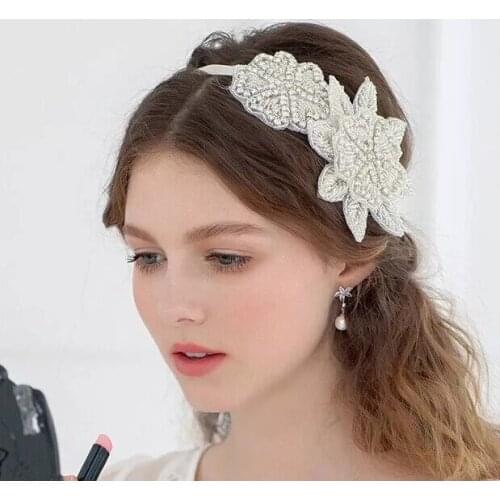 Yundfly Women Luxury Star Clover Rhinestone Hairband Heart Ribbon Tie Headband Hair Accessories Wedding Bride Party Headwear