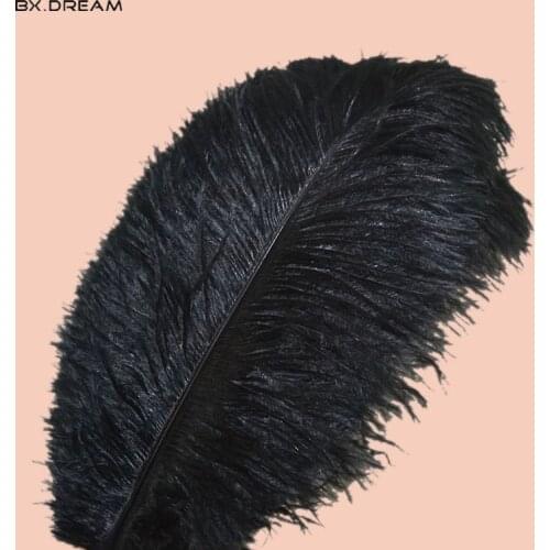 10pcs cute cheap black ostrich feather wedding party decoration 25-30 cm feather crafts