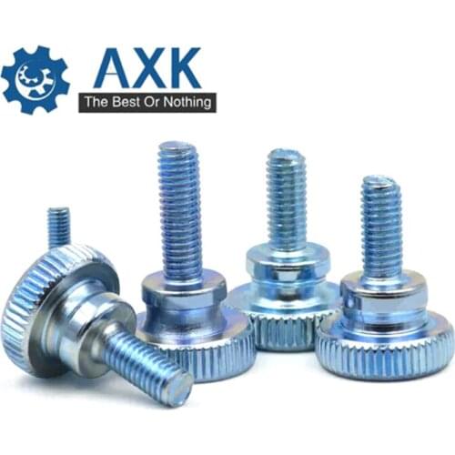 10Pcs DIN464 GB834 M8 Carbon Steel Knurling Head Knurled Thumb Screw Hand Tighten Curtain Wall Glass Lock Screws Bolt