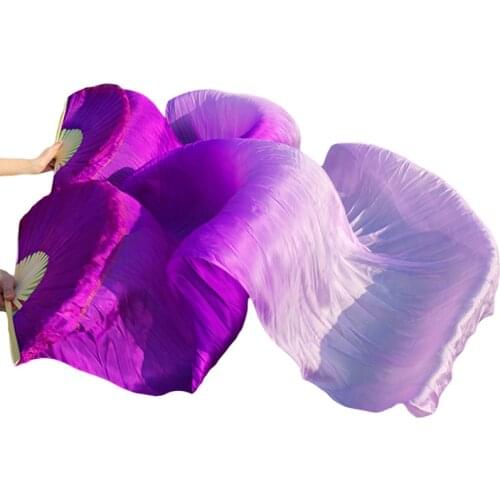 100% Real Silk/Imitation Silk Belly Dance Fan Chinese High Quality Silk Fans Veils Belly Dance Veil Handmade Dyed Silk Dance Fan
