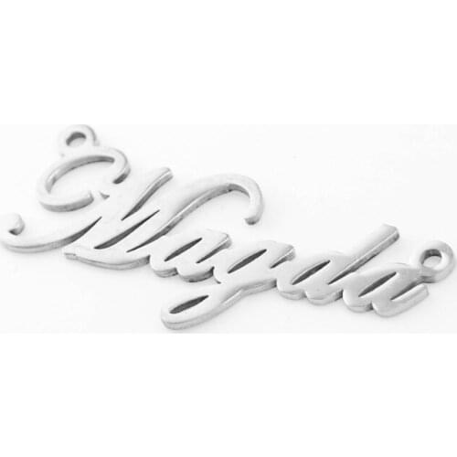 100pcs fashion DIY customize logo letters alphabet , heart shape i love U stainless steel pendants charms tags wholesale