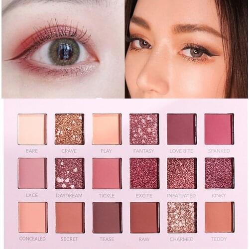 18 Colors Long Lasting Mineral Powder Eyeshadow Makeup Cosmetic Set Waterproof Glitter Eyeshadow Matte Shimmer Palette TSLM1