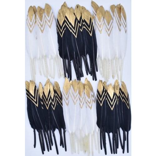 20Pcs Gold Dipped Duck Feather Goose Feathers for Crafts Natural Pheasant Feather for Jewelry Handicraft Accessories decoration