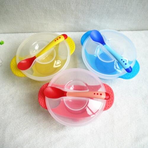 Baby Feeding Food Toddler Newborn Tableware Learning Dishes Baby Food Dinnerware Training Bowl With Spoon For Kids 3 pc Dishes