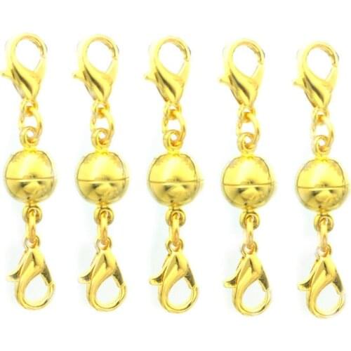 5PCS Glossy Spherical Magnetic Clasp Jewelry Clasp End Cap Necklace Bracelet Clasp Connector Necklace Bracelet Accessory
