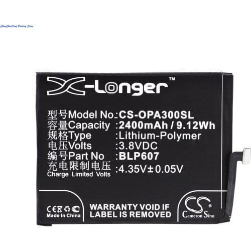 Cameron Sino 2400mAh Battery BLP607 for OPPO A30, A30 Dual SIM TD-LTE, for Oneplus E1000, E1005, Oneplus X, X Dual Sim
