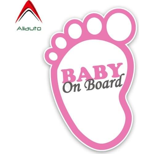 Aliauto Warning Sign Car Sticker Lovely Baby on Board PVC Decal Cover Scratches for Vw T4 Renault Clio Saab Renault ,16cm*10cm