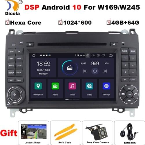 PX6 DSP Android 10 Auto radio Car DVD multimedia for Mercedes Benz B200 AB Class W169 W245 Viano Vito W639 Sprinter W906 WIFI