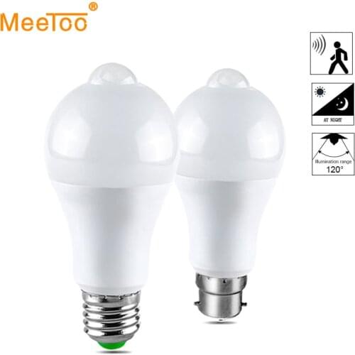B22 E27 LED Night Light Motion Activated ON/OFF PIR Motion Sensor LED Lamp Light Smart Induction Bulb Stair Hallway Night Lamp