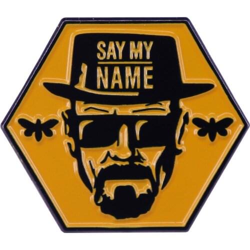 Comic Heisenberg Brooch Movie Breaking Bad Badge Enamel Pins Say My Name Jewelry Fashion Button Lapel Pin Creative Cosplay Gift