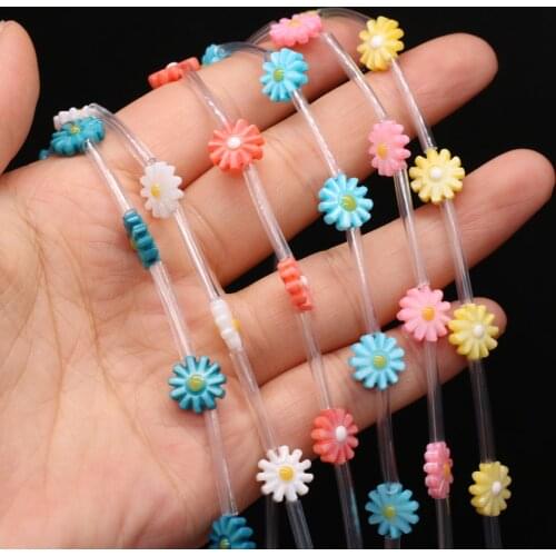 Natural Shell Sun Flower Beads White Mother-of-pearl Spacer Bead Used for Jewelry Making DIY Necklace Bracelet Earrings 10/12mm