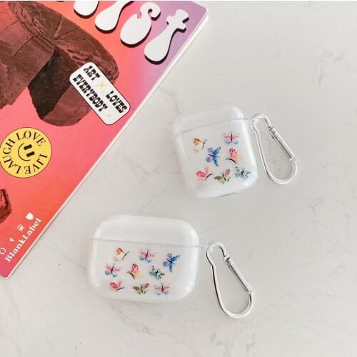 Color Cute Butterfly Headphone Cases For Airpods 2 1 Case Clear Soft Silicone Earphone Cover For Airpods Pro 3 Coque