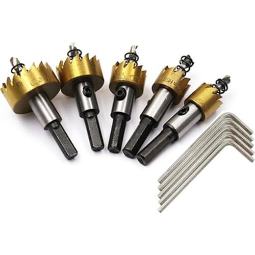 Hole Saw Stainless Steel Alloy Kit Woodworking Tool Durable Drill Bit 5pcs HSS Mouse 5 Pack 16-30mm