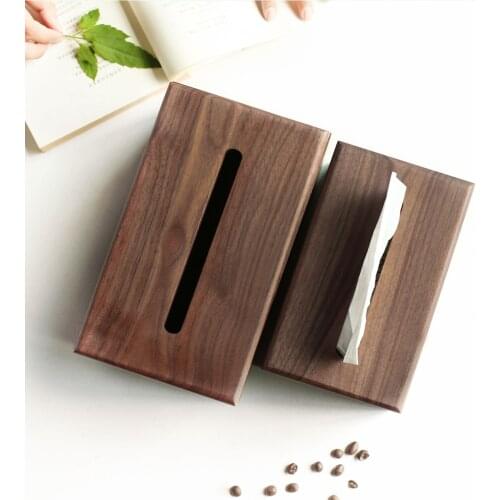 Black walnut living room tissue box paper box tissue dispenser bathroom decorative tissue boxes napkins holder wipes case