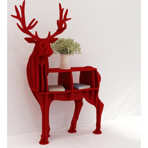 Creative Bookshelf Floor Christmas Deer Storage Holder Window Decoration Room Organizer PVC Wall Shelf Storage Rack Home Decor