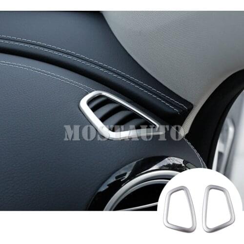 For Benz E Class W213 S213 Stainless Dashboard Air Vent Outlet Cover 2017-2018 2pcs Car Accessories Interior Car Decor Car Trim
