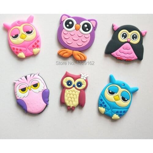 Free shipping (12pcs/lot) Cute Cartoon Owl fridge magnets whiteboard sticker Mini Memo Fridge Magnet for Kids