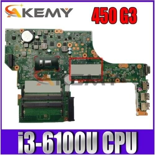 Akemy 830930-601 830930-001 Motherboard for HP ProBook 450 G3 Notebook motherboard DA0X63MB6H1 i3-6100U fully Tested