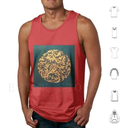 Earth Mandala Tank Tops Vest Sleeveless Mandala Earth Gold Golden