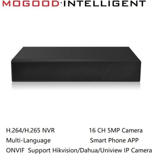 MoGood Multi-language ONVIF NVR for Hikvision Dahua IP Camera 16CH 5MP 4MP 3MP 1080P IP Camera CCTV NVR Support Smart Phone App
