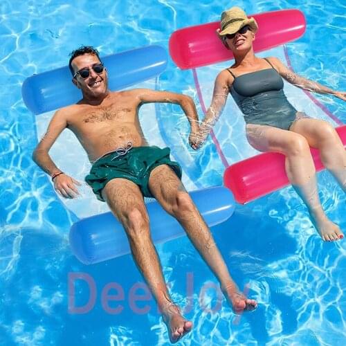 Inflatable Water Hammock for Adults 4-in-1 Inflatable Pool Floats with a Manual Air Pump as Pool Chairs for Beach Swimming Pool