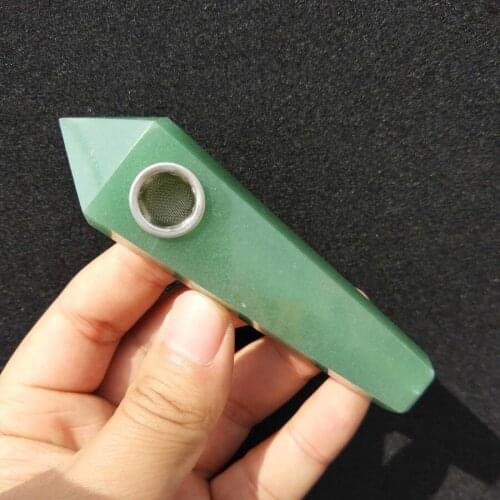 Natural green aventurine crystal stone smoking pipes for wholesale