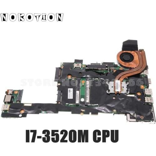 NOKOTION 04X3744 04Y2040 04W6804 For Lenovo ThinkPad X230T Tablet Laptop Motherboard I7-3520M CPU With Heatisnk