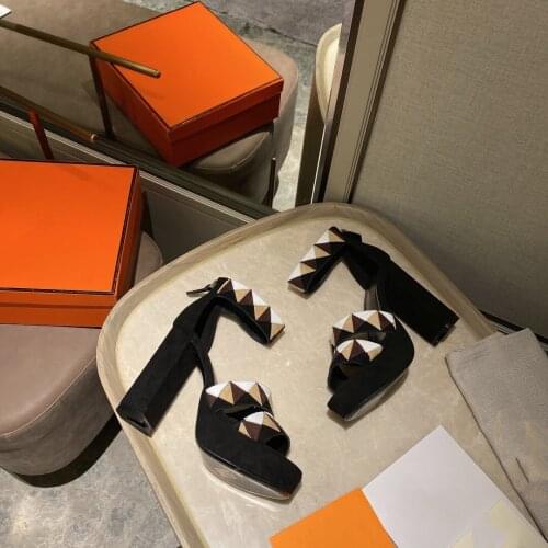 2021Newest Summer Shoe Woman Mature Kid Suede Ankle-Strap Woman Sandals Open-Toes Super High Heels Woman Sandals Platorm Sandals