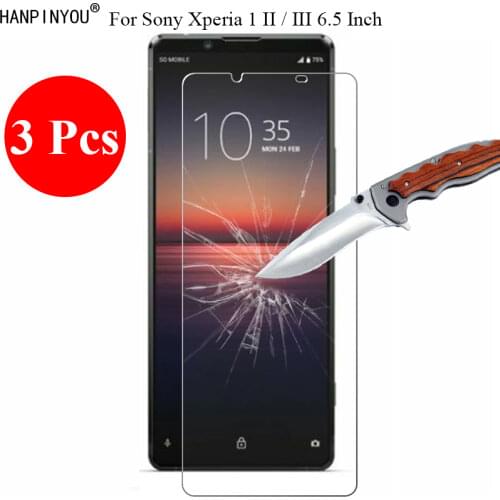 3 Pcs/Lot New 9H 2.5D Tempered Glass Screen Protector For Sony Xperia 1 II / III 6.5" Protective Film + Clean Tools