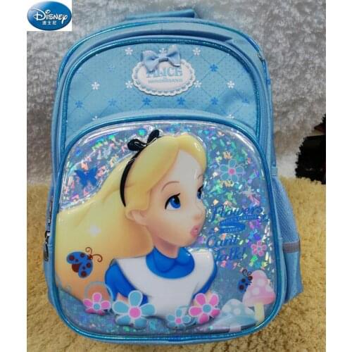 Disney Alice Frozen school bags for girls 3D cartoon orthopedic water proof primary school backpack teenage girl gifts mochila