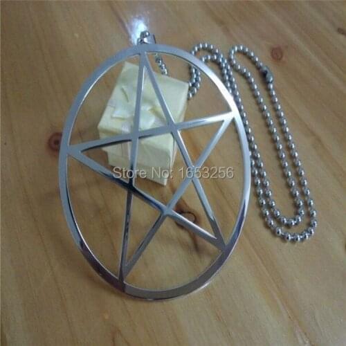 5pcs Wholesale Large 100mm Wide Stainless Steel pentagram symbol of Wicca paganism Pendant Necklace No chain For Strong Mens