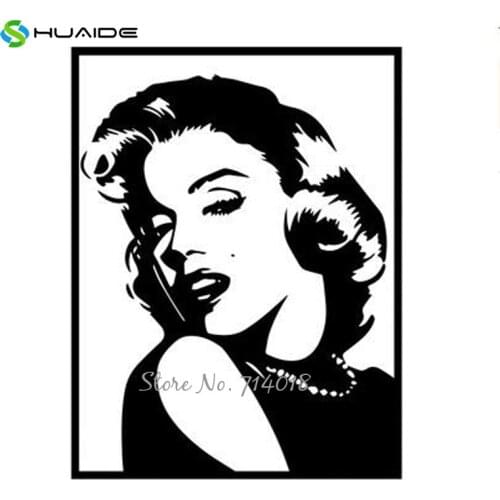 Sexy Marilyn Monroe Wall Decals Classic Nordic Style Murals Vinyl Wall Sticker for Living Room Beauty Salon Wall Poster Art A882