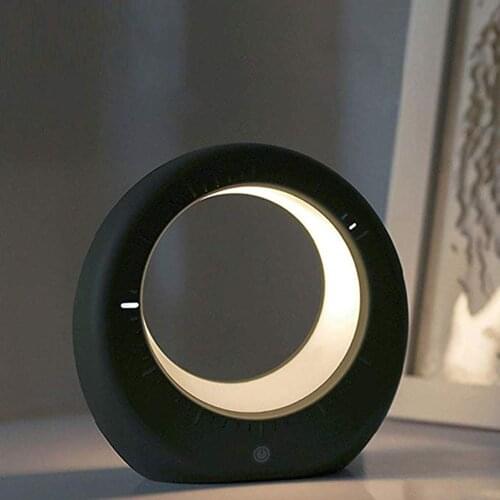LINEGMT Night Lamp Clock USB Charging Moon Light Nordic Bedside Lamp Simplified Decorative Table