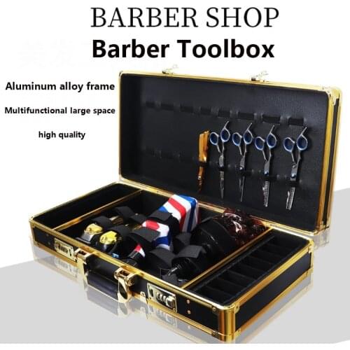 Professional Hair Salon Barber Aluminum Beauty Cosmetic Case Hairdressing Toolbox Multifunctional Portable Large Suitcase