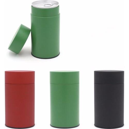 Size: dia.84x155mm three colors tea tin box tea container with snap lid sealed metal box
