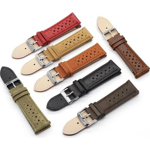 Onthelevel 18 19 20mm Leather Skin Watch Strap 22mm 24mm Soft Black Blue Brown Watchband With Quick Release Bar Wristband #E
