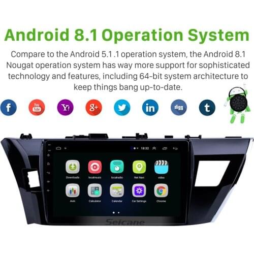 Seicane 10.1 Inch 2din Android 9.1 Car Radio Wifi Bluetooth Multimedia Player Gps Navigation For 2013 2014 2015 Toyota Corolla